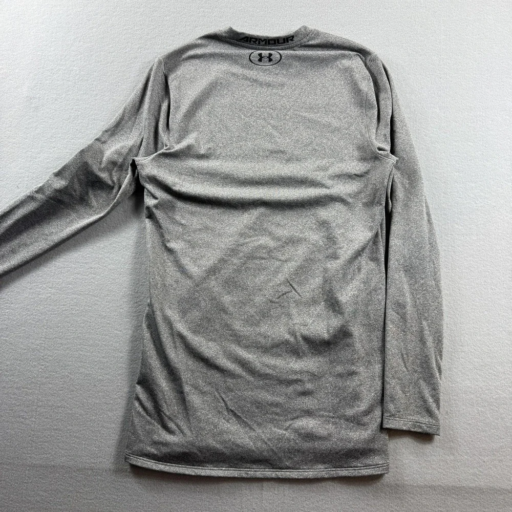 Under Armour Shirt Mens Small Gray Long Sleeve Crew Neck Base Layer Athletic